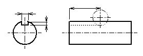 フライスによる軸のキー溝の表し方