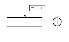 円筒表面の真直度公差の指示例