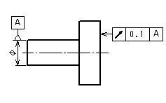 軸方向の円周振れ公差の指示例